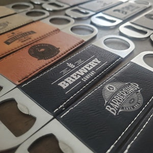 Custom Logo Leatherette Bottle Openers, Engraved / Etched Leatherette Bottle Opener With Your Logo, Personalized