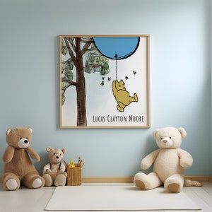 Unbala Cute Winnie Wall Decor The Pooh Prints 8 PC, Adult Unisex, Size: 5, Blue