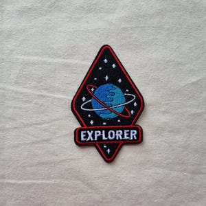 Embroidered Explorer Patch – Iron-On / Sew-On Patch for Jackets, Backpacks, Hats | Space Planet Design
