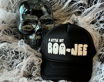 A Little Bit Boojee Trucker Hat, Happy Halloween, Halloween Hats, Halloween Trucker Hats, Spooky Trucker Hat, Mom Trucker Hat