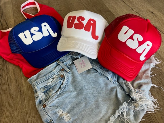 USA 4th of July Trucker Hat, USA, 4th of July, July 4th 1776, American made, Patriotic Hat, Olympics, Women's Trucker Hat, Election Hat
