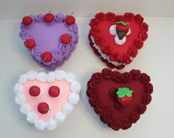 Felt Cake, Vintage Cake, Play Food, Felt Food, Play Kitchen, Valentines Day, Valentines Day Gift