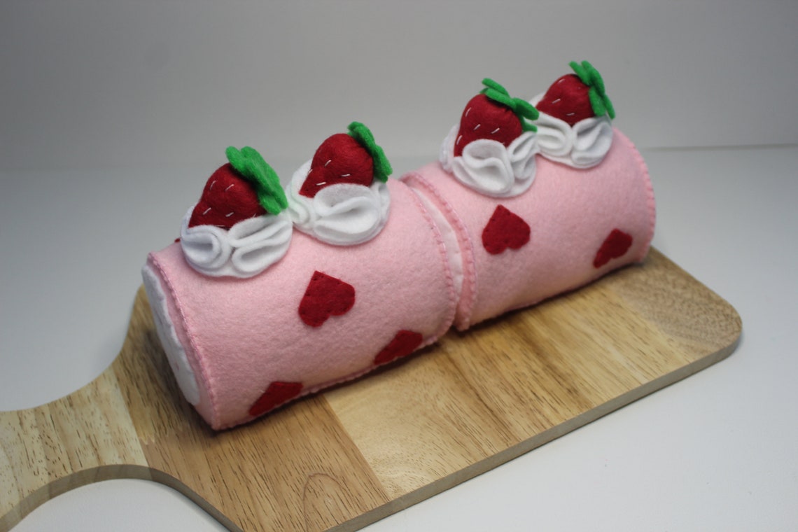 Felt Cake Roll,felt Food, Play Kitchen, Pretend Play, Play Kitchen