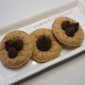 Felt Cookies, Felt Peanut Butter Blossom Cookies, Christmas Cookies, Felt Food, Play Food, Pretend Play