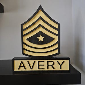 Armed Forces/Military Standing Rank and Name Plaque (Customized for your branch, rank, and name), Army, Navy, Air Force, Marine Corps