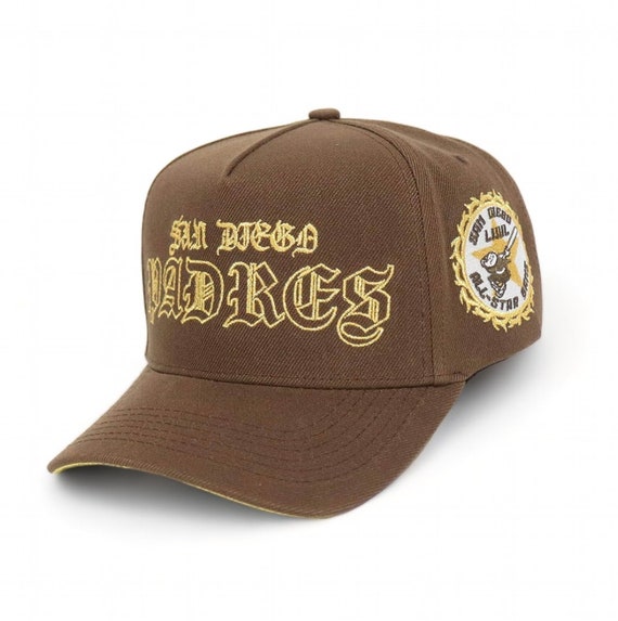 Old English San Diego Padres Hat Snapback Custom Black Etsy