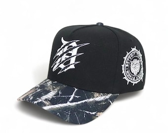 Detroit custom pet met klauwen RealTree Camo Brim Satin UV-snapback zwart