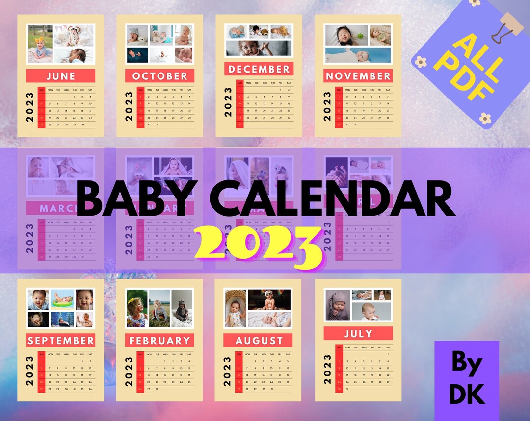 2023 Baby Calendar 2023 Calendar Baby Calendar High Print Etsy