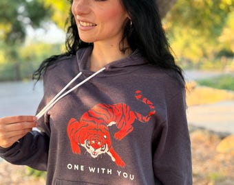 Zen Tiger Graphic Hoodie, Unisex Fleece Sweatshirt