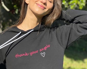 Thank Your Angels Embroidered Hoodie, Spiritual Gift