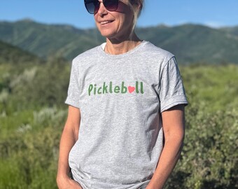 Pickleball Heart Tee, Bella Canvas Unisex Cotton T-Shirt