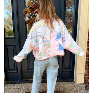 send me your quilt, Custom quilt jacket,upcycled quilt jacket, personalized handmade memory jacket, one-of-a-kind jacket, unique gift
