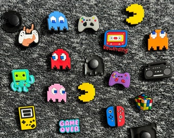 5 Pac Man Charms, Pac Man Charm, Pacman Charm, Video Game Charms, Retro ...