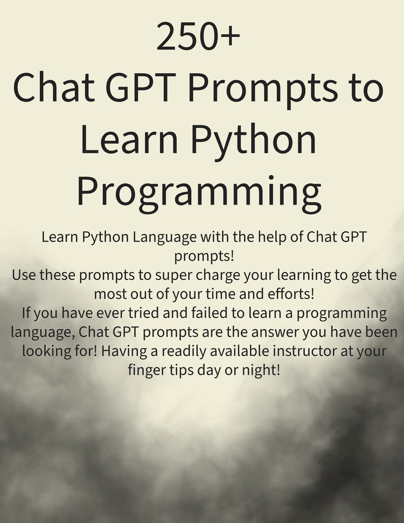 Chat GPT Prompts Python Programming 250+ - Etsy