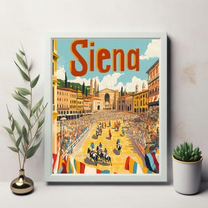 Aufregende Pferderennen-Szene im Palio di Siena - Lebendige Digitale Kunst von Siena