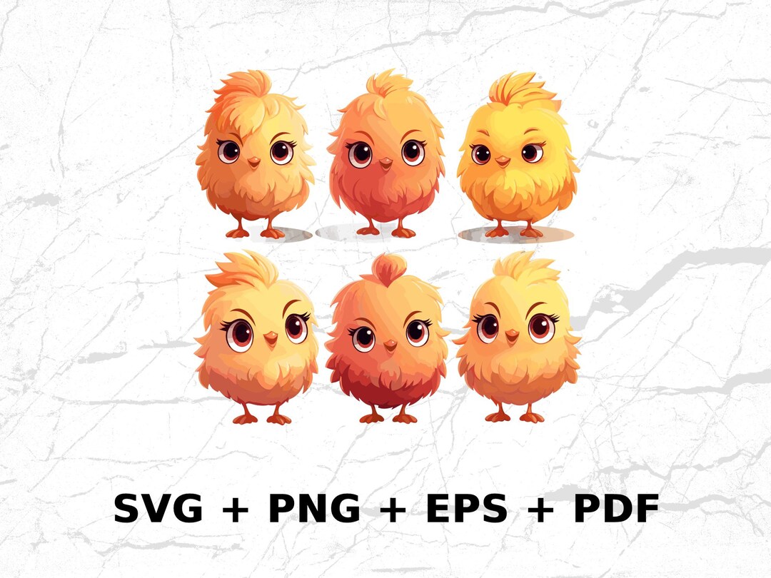 Chick Vector File Chick SVG PNG EPS Commercial Use Clipart Vector Graphics for - Etsy