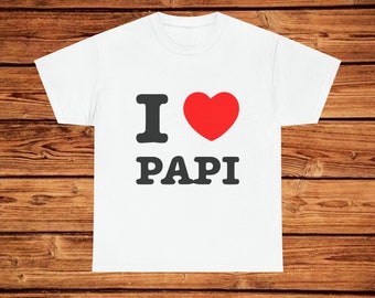 I LOVE Papi Unisex Heavy Cotton Tee