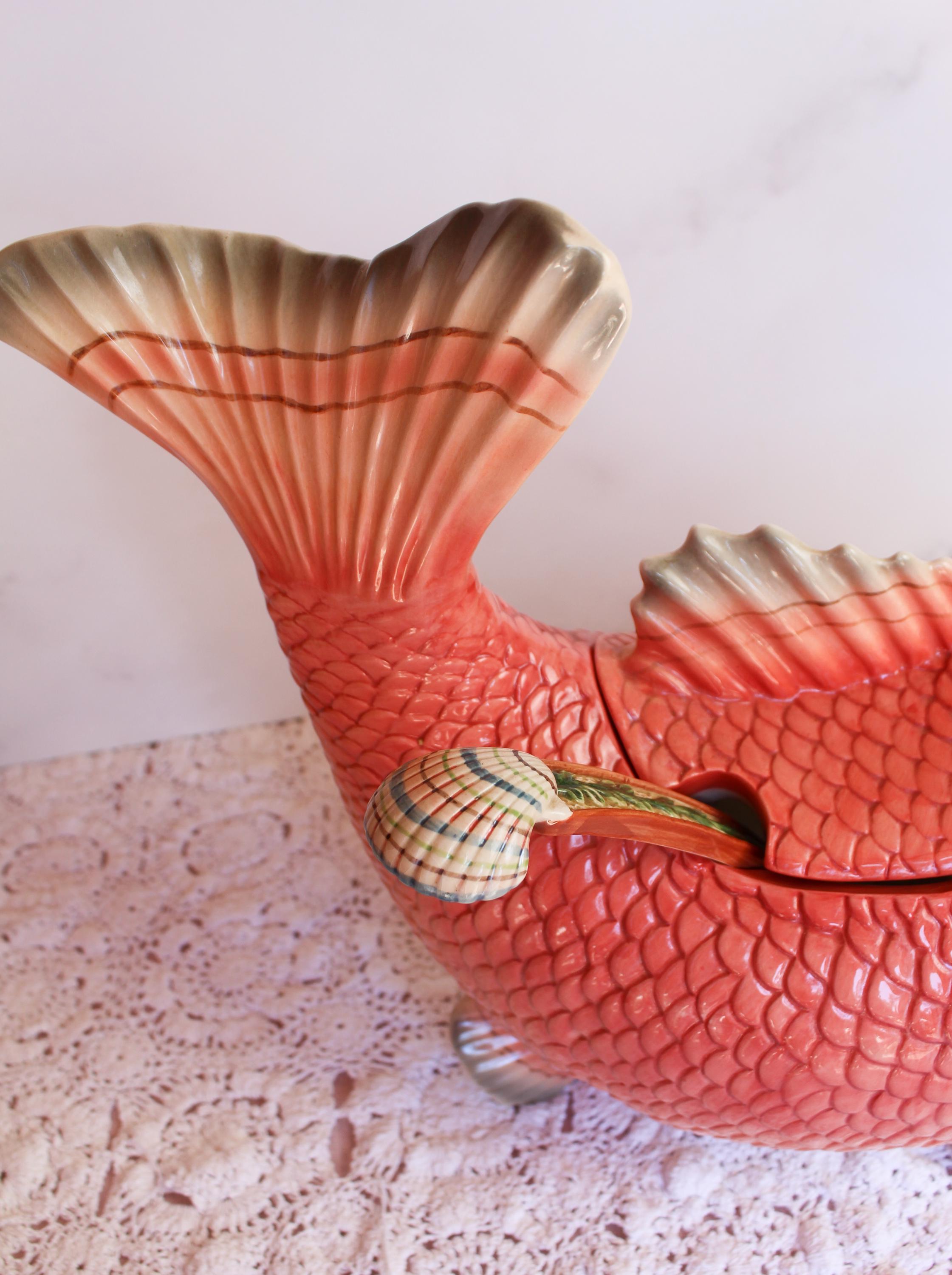 Vintage Fitz and Floyd Salmon Soup Tureen With Ladle - Etsy