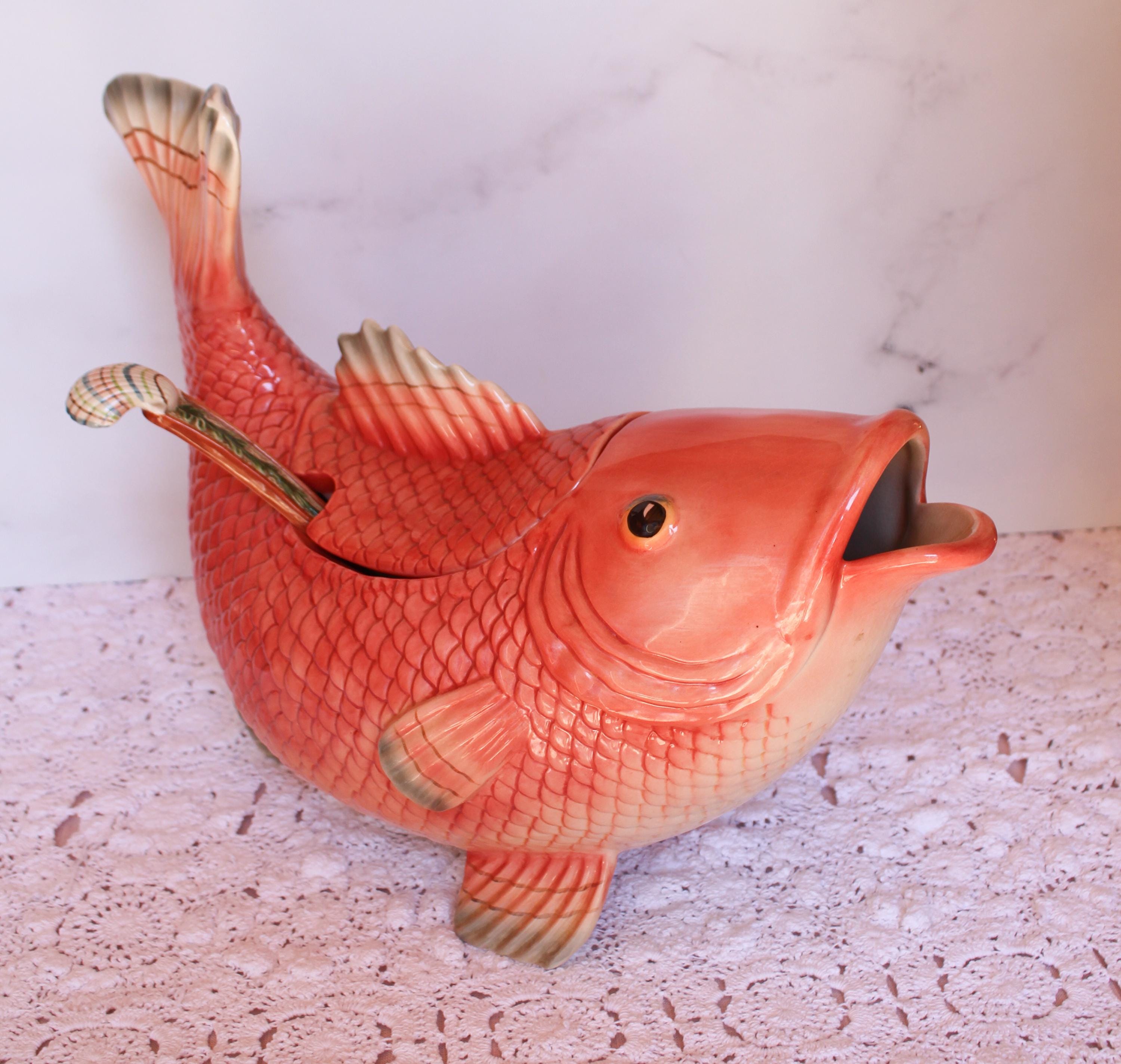 Vintage Fitz and Floyd Salmon Soup Tureen With Ladle - Etsy