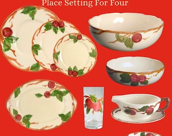 Vintage Franciscan Apple Dinnerware: 24-Piece Place Setting for 4