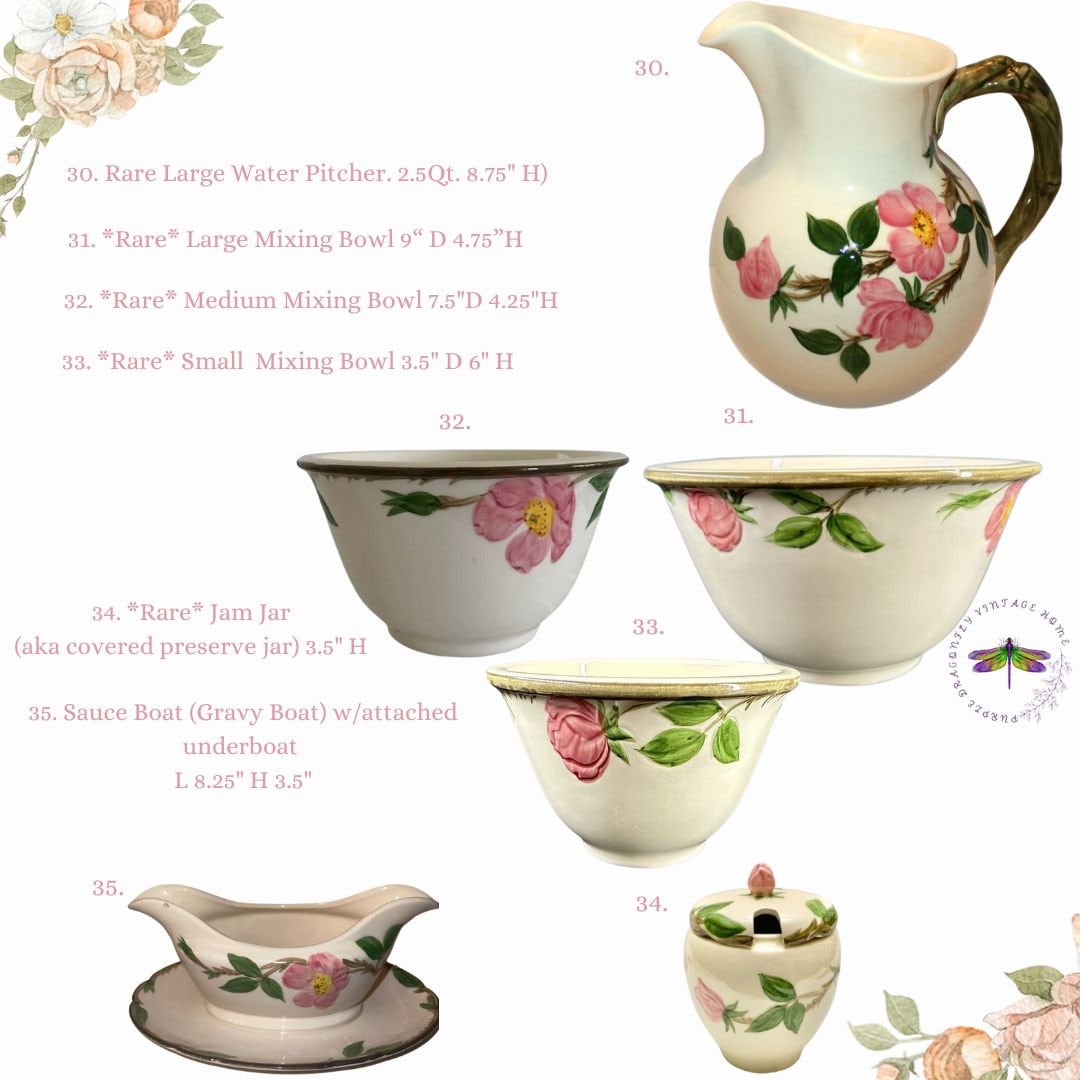 Vintage Franciscan Desert Rose Dinnerware Collection - Made