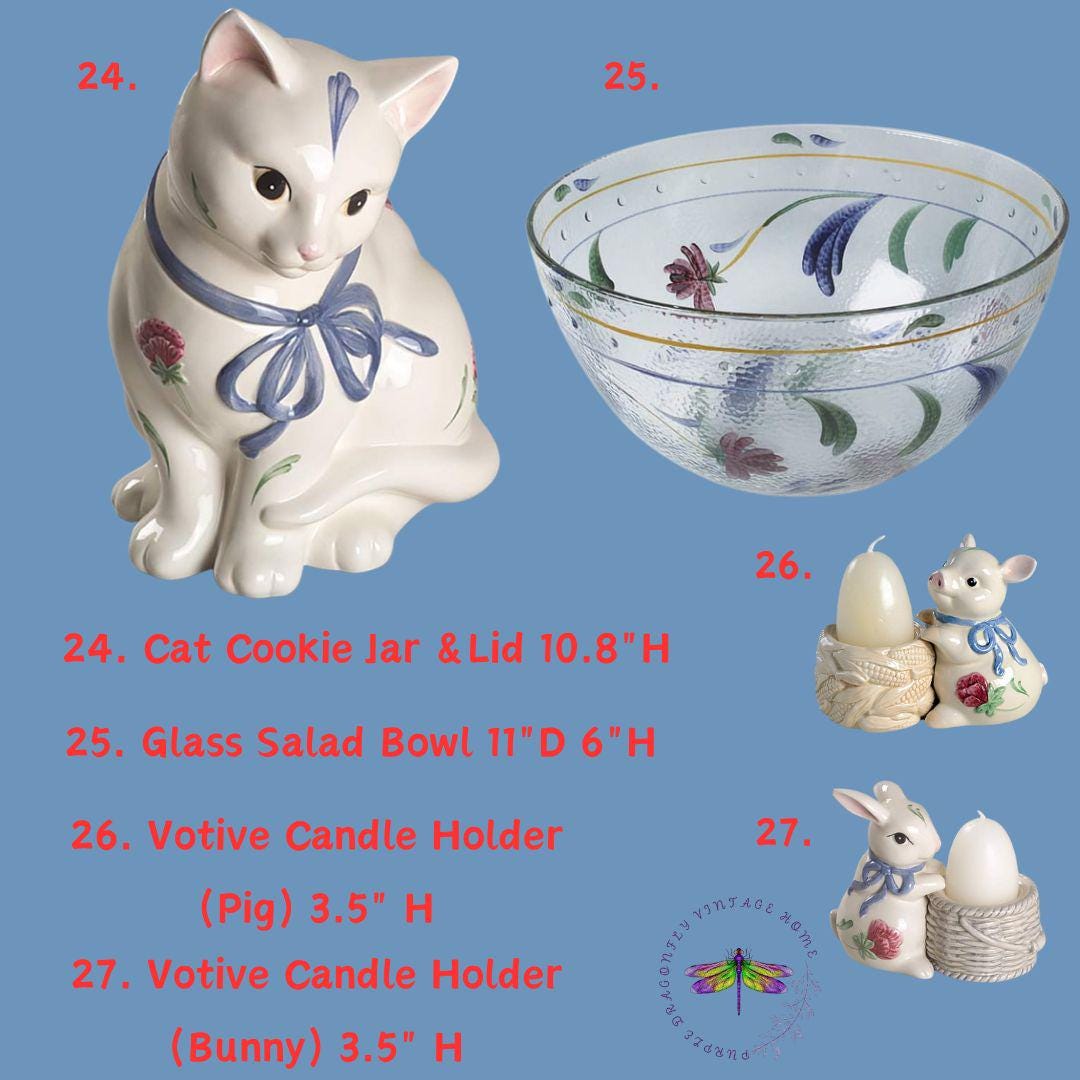 Lenox Poppies on Blue 猫型 スプーンレスト Lenox Poppies on Blue Dinnerware: Barnyard Collection Replacements