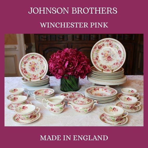 Johnson Brothers Winchester Pink Dinnerware - Made in England