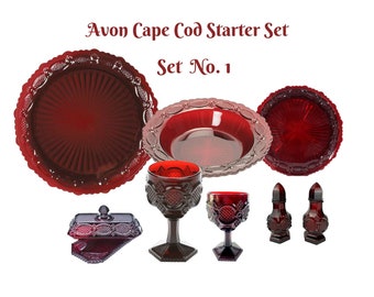 Avon Cape Cod Starter Set No. 1 *23 Pieces * Place Setting for Four *Ruby Dinnerware* Free Shipping