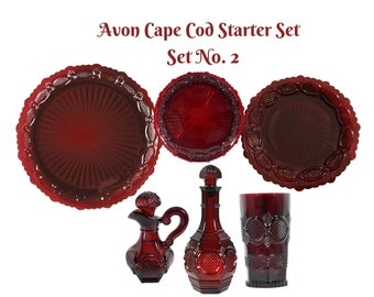 Avon Cape Cod Starter Set No. 2 * 18 Piece Set Ruby Red Dinnerware * Four Place Settings* Free Shipping