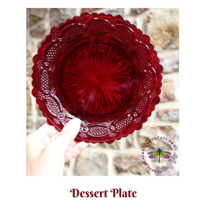 Avon Cape Cod Ruby Glass Dinnerware Set: 23-Piece Place Setting bild 5