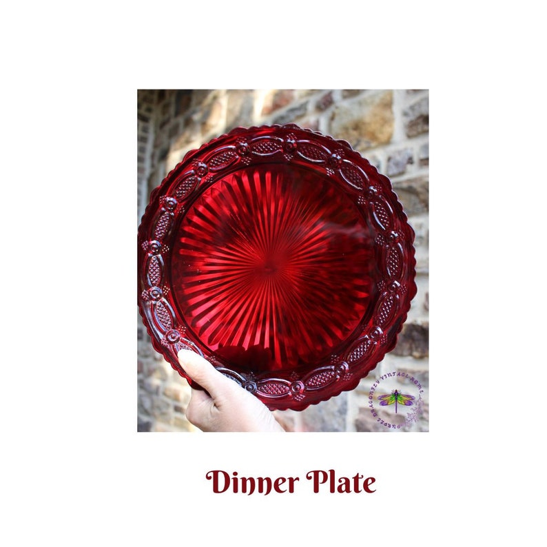 Avon Cape Cod Ruby Glass Dinnerware Set: 23-Piece Place Setting bild 4