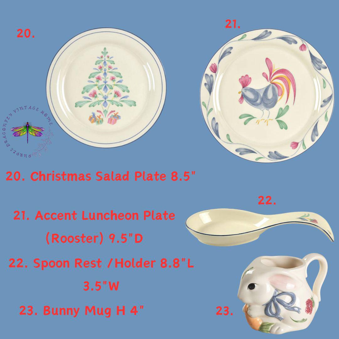 Lenox Poppies on Blue Dinnerware: Barnyard Collection Replacements