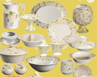 Metlox Sculpted Daisy *Vintage Dinnerware * Vernon Poppytrail *Free Shipping