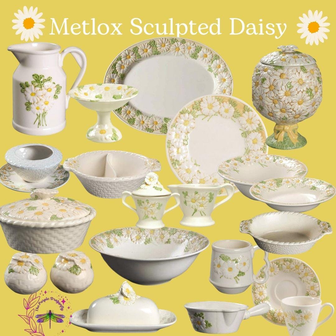 daisy様❣️お取り置き❣️16cm Metlox Sculpted Daisy Vintage Dinnerware - Poppytrail Vernon - Etsy