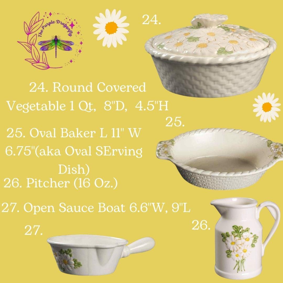 Metlox Sculpted Daisy Vintage Dinnerware - Poppytrail Vernon - Etsy