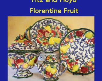 Vintage Fitz and Floyd Florentine Fruit Majolica Serveware