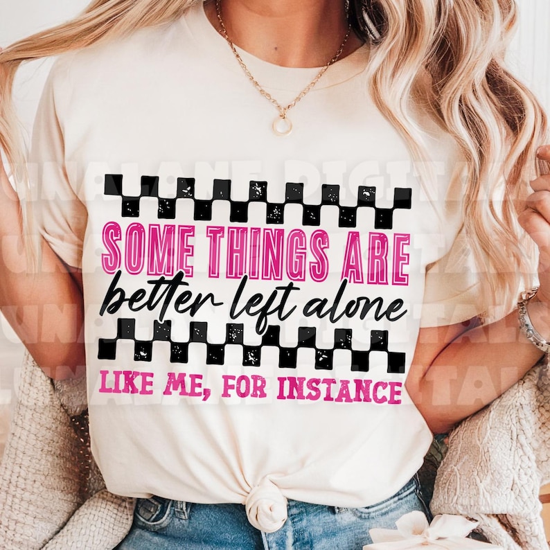 Funny Sarcastic PNG Sublimation Design: Checkered Pink Graphic (Digital Download) image 2