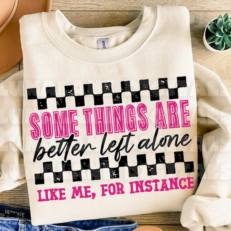 Funny Sarcastic PNG Sublimation Design: Checkered Pink Graphic (Digital Download) image 3