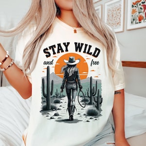 Western sublimatie ontwerp cowgirl sublimatie retro png land png cowgirl png boho png wilde en gratis png woestijn T-shirt digitale download