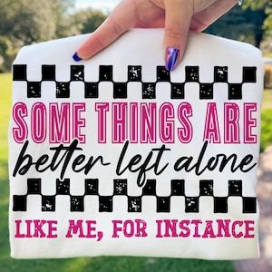 Funny Sarcastic PNG Sublimation Design: Checkered Pink Graphic (Digital Download) image 1