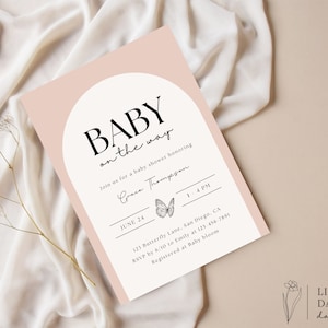 Baby Shower Invitation Template Boho Baby Shower Invite Instant Download Customizable Butterfly Baby Shower Printable Invite For Baby Girl