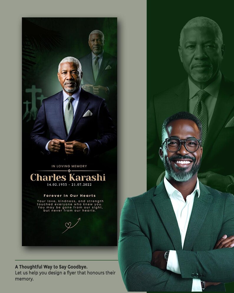 Editable Memorial Roll up Banner | Celebration of Life Funeral Tribute ...