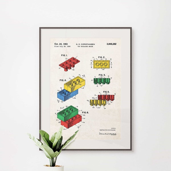 Toy Building Brick Patent Wall Art