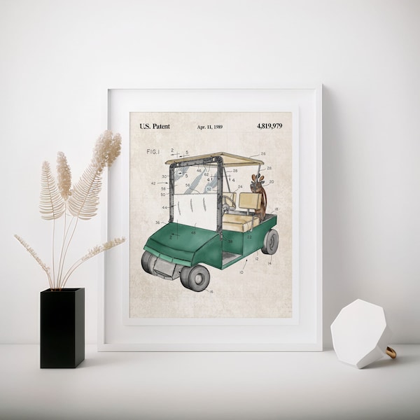 Golf Cart Patent Wall Art