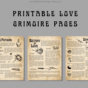 Pagine del Grimorio dell'Amore: Pozioni di Stregoneria, Mitologia, Simbolismo (Scarica PDF/PNG)