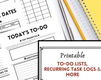 ADHD-Friendly Task To-Do List Set: Printable Productivity Organizer (PDF Download)