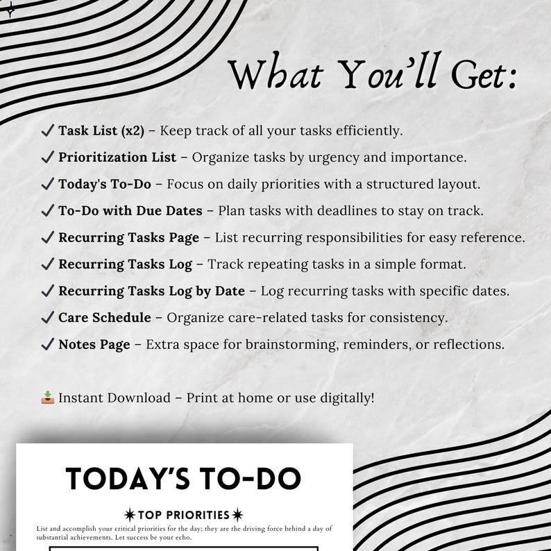 Adhd-friendly Task To-do List Set: Printable Productivity Organizer ...