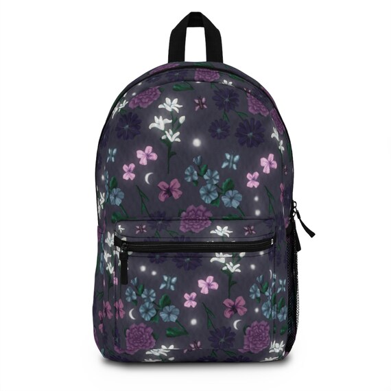 Floral Pink and Purple Backpack Bravo Floral 14 Inch Backpack, All-Purpose Daypack, Pink  main image 2