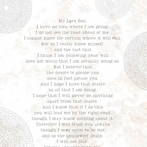 Thomas Merton Prayer Instant Digital Download #39 trusting the Unknown #39 Etsy