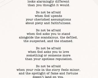 Debie Thomas "Do Not Be Afraid" Quote Art | Christian Social Justice (Digital Download)